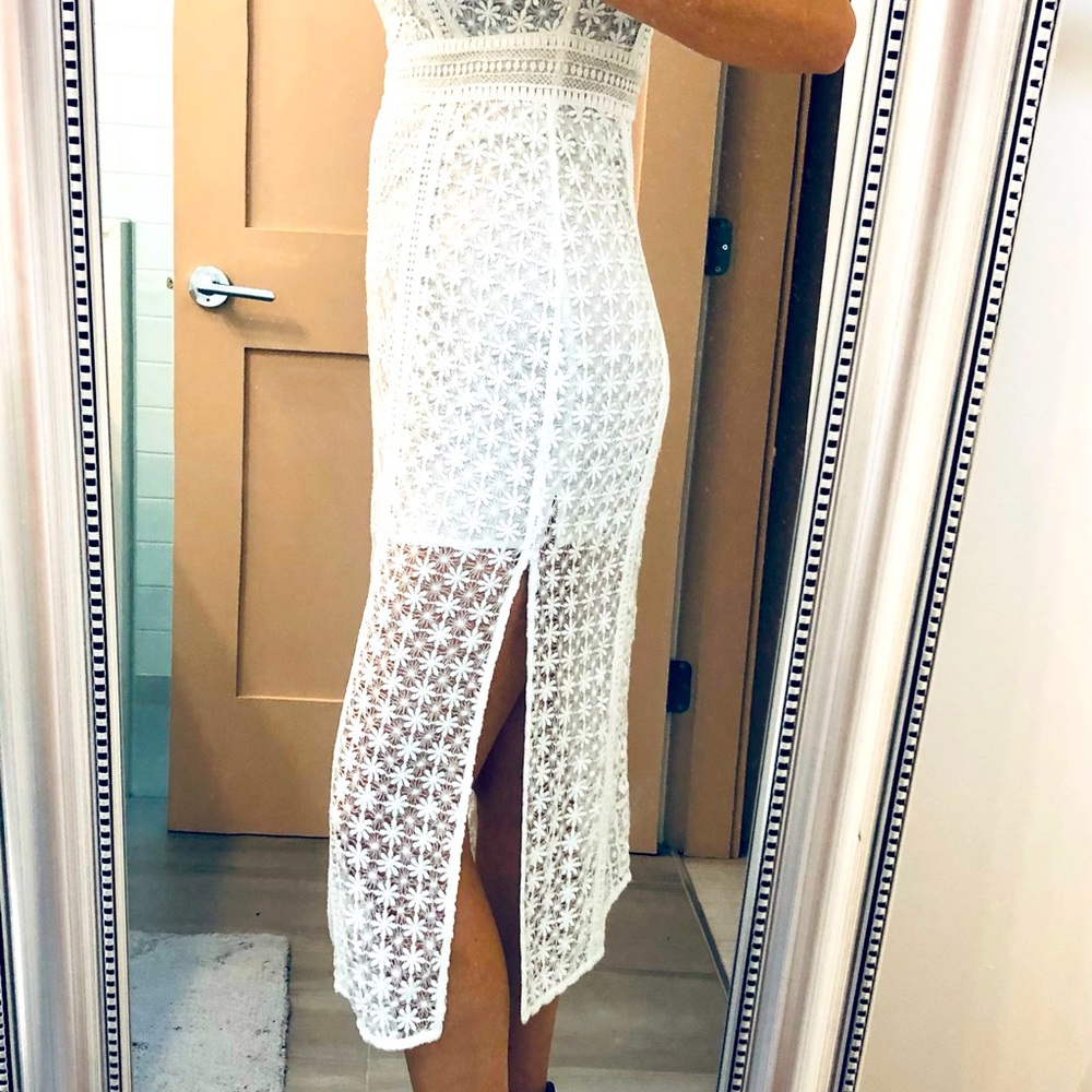 Nordstrom Chelsea 28 White Lace overlay dress, size xs